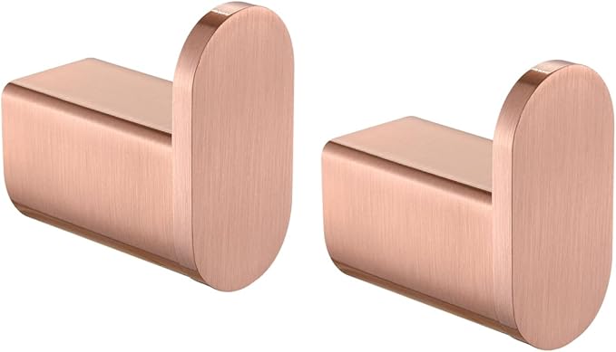 RANDOM Towel Hooks for Bathrooms Brushed Rose Gold Coat Hook Wall Mount Shower Hooks,Heavy Duty Robe Hook Stainless Steel Towel Holder,2 Packs.96026-8RAC
