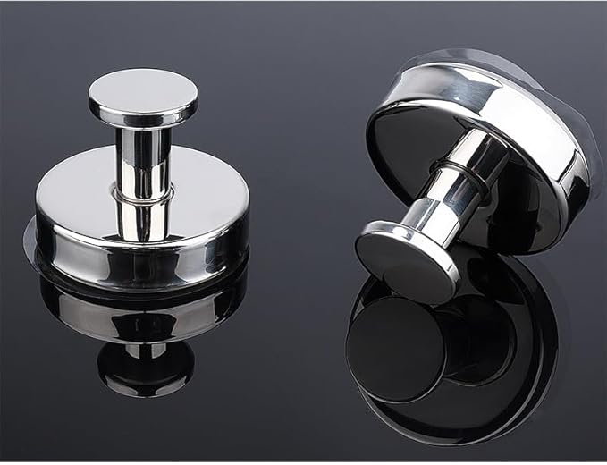 YEYSXSY Luxe Hold No Drill Hooks Stainless Steel Waterproof Suction Cup Hooks Towel Bath Robe Hooks for Bathrooms Silver 2 PCS