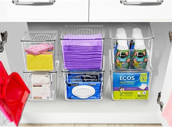 Sorbus Large Clear Plastic Storage Bins with Lids, Clear Stackable Storage Bins, Laundry Room Organizer Bins, Office, Classroom, Playroom, Bathroom, Laundry Room Organization and Storage (2 Pack)