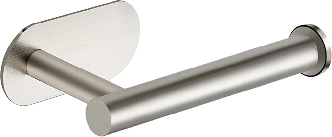 2 Pack Adhesive Toilet Roll Holder Stand - Brushed Nickel SUS304 Stainless Steel, Rustproof Toilet Paper Holder No Drilling Tissue Holder for Kitchen Bathroom Wall Mount Bathroom Tissue Holder