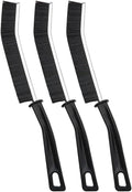Hard Bristle Crevice Cleaning Brush Set – Multi-Purpose Detail Brushes for Grout, Sink, Teapot, Blender & Tight Corners – Deep Clean Kitchen & Bathroom (Black,3)