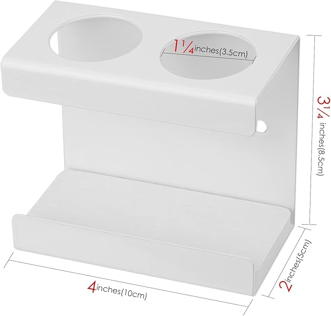 Electric Toothbrush Holder Wall Mounted, Toothbrush Stand with Diatomite Dish, Self Adhesive Storage Rack for Bathroom (White)
