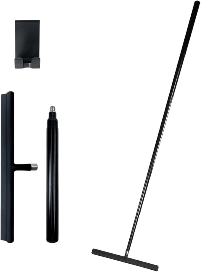 Expandable Bathroom Window Steel Long Handle Shower Scraper with Nonslip Hook Multipurpose Surfaces Maintenance