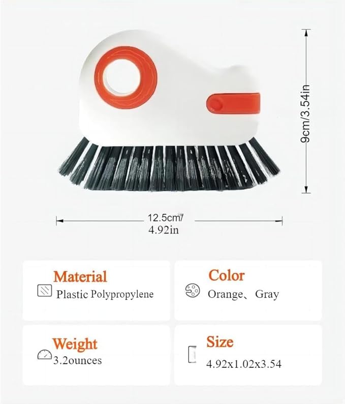 2 in 1 Groove Cleaning Brush Window Track Cleaning Tools,2 PCS Multi-Function Hard Bristle Crevice Cleaning Brushes for Sliding Door,Window Track,Grout Lines,Shower Door Tracks