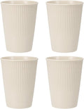 uxcell 4 Pcs Simple Toothbrush Cup, 3.3 x 3.3 x 4.2 Dishwasher Safe Bathroom Tumbler Reusable Plastic Cup Set for Storing Toothpaste Combs, Beige