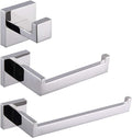 GERZWY Contemporary Stainless Steel Wall Mounted 3-Piece Bathroom Hardware Set - Towel Ring Toilet Paper Holder Towel Hooks, Polished Finish FG16567-3JG