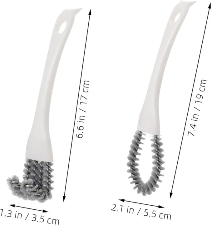 2pcs Heavy Duty Crevice Cleaning Brush Set with U-Shaped and Bent Design, Multifunctional Kitchen Grout Scrub Tool for Stove, Grill, and Tight Space Cleaning