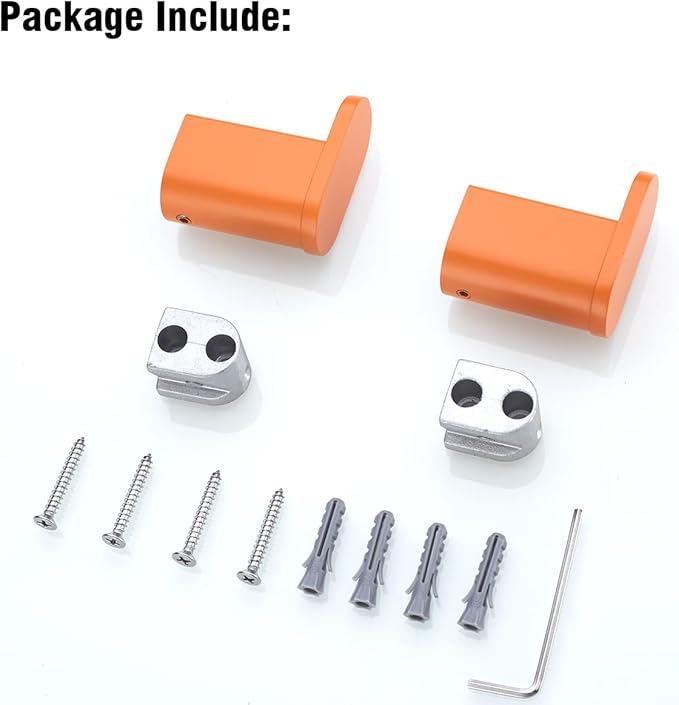 RANDOM Orange Towel Hooks for Bathrooms Round Shower Hooks SUS304 Stainless Steel Wall Mount Coat Hooks.RD-96026-8HOR