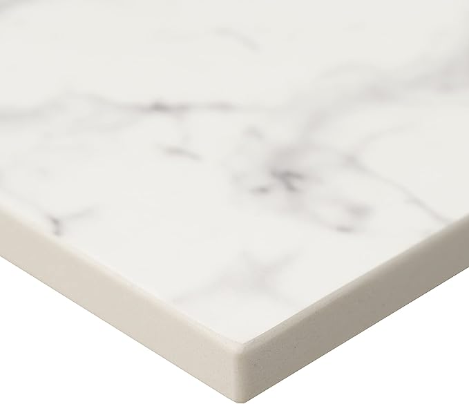 MSI Calacatta Nowy Vanity Top with Under Mount Rectangle Double Bowl Ceramic Sinks, Engineered Marble Stone, 4" CC Faucet Holes, 61"X22"