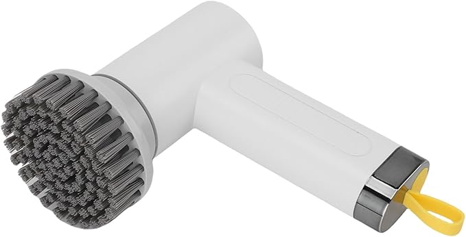Electric Spin Scrubber, Cordless Shower Scrubber Handheld Power Brush with 2 Speeds and 3 Replaceable Heads, for Bathroom, Tub, Kitchen Stove (White)