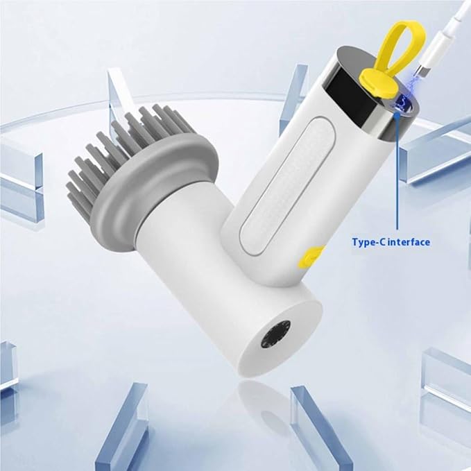 Multi Functional Dual Speed Electric Cleaning Brush with 3 Replaceable Brush Heads Hidden Charging Port 1.5 Hours of Long Battery Life Suitable for Bathroom Spin Scrubber