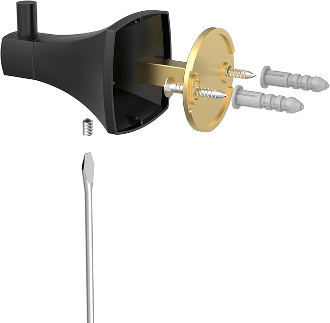 Towel Hooks for Bathrooms, 2 Pack Matte Black Stainless Steel and Zinc Alloy Hand Towel Holder Wall Mount, Heavy Duty Hanging Hooks for Kitchen, Closet, Pool, Coats, Shower, Robe