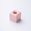 AirMoon Mini Square Ceramic Toothbrush Holder for Bathroom - Pink Small Countertop Organizer, Easy Clean Toothbrush Stand, Suit for Electric Toothbrush Head, Pens & Coffee Spoon