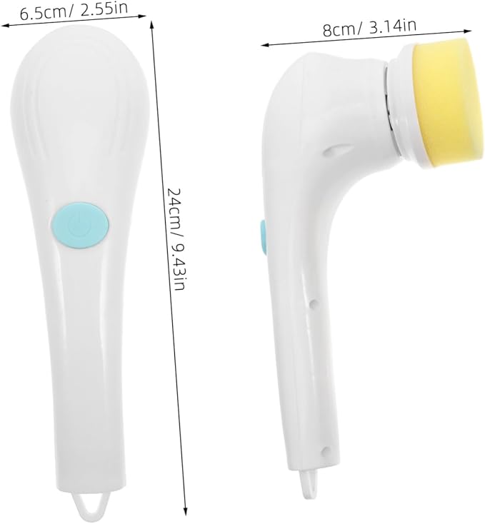 5-in-1 Electric Cleaning Brush Cordless Multi-Function Scrubber for Bathroom and Kitchen Handheld Rotating Shower Brush with Replaceable Heads