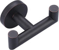ALEASHA Shower Towel Hook for Bathroom, Oil Rubbed Bronze Towel Holder, Stainless Steel Towel Hanger, Heavy Duty Double Towel Hook, Wall Mount Robe Hook