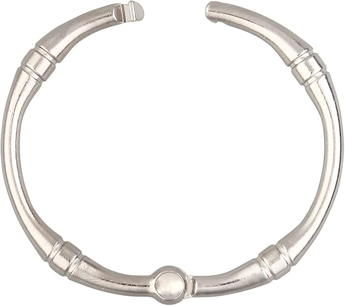 Shower Curtain Hooks, Rustproof Decorative Shower Curtain Rings Metal Round Shower Hooks for Bathroom Shower Rod, 12 Pack (Nickel)