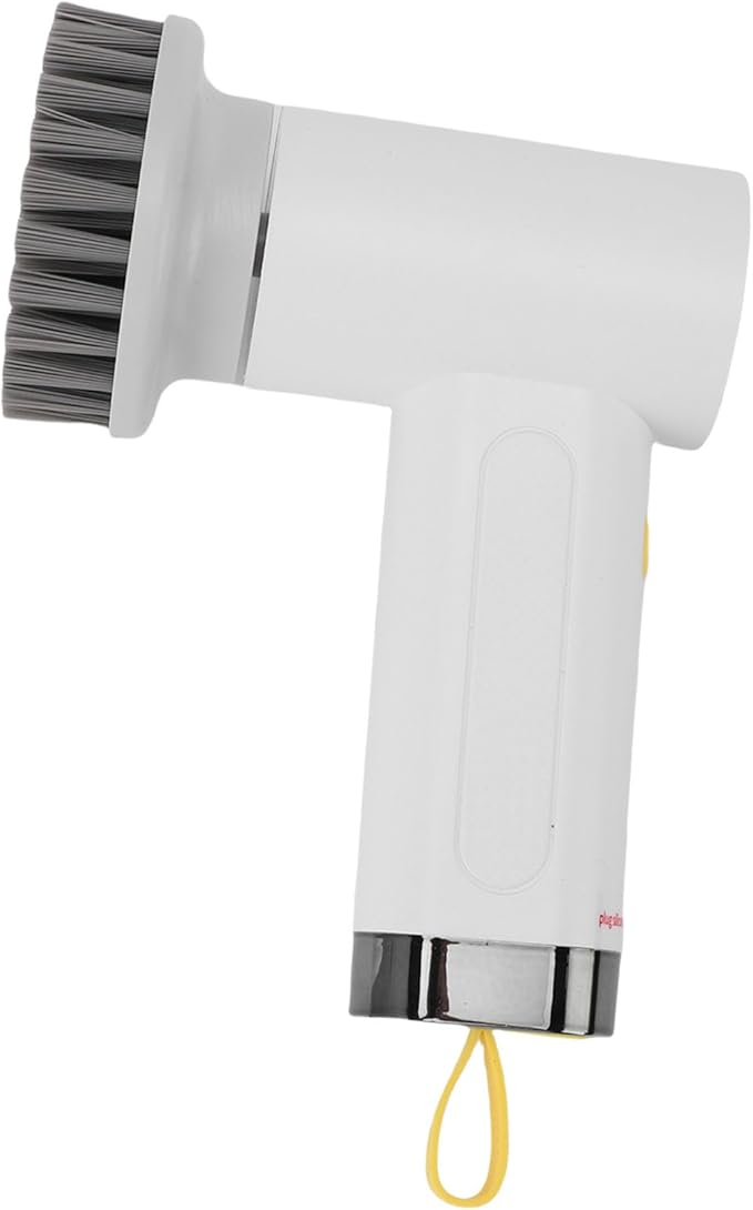 Cordless Electric Rotating Brush 2 Speeds | Effortless Bathroom Kitchen Scrubber with 3 Replaceable Heads for Tiles, Windows, and Floors | White | Fast Charging (White)