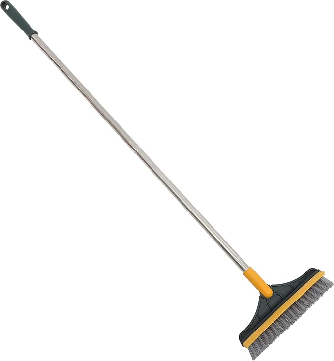 Floor Brush Double-Sided Scrub Brush Long Handle for Bathroom Shower Toilet Grout Cleaning