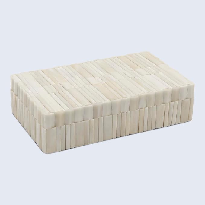 Handicrafts Home Decorative Storage Box 10x6 – Remote Organizer Box with Lid, Modern Decorative Keepsake Box, Boho Shelf Décor, Memory Box for Photos or Letters, Decorative Box for Table Décor