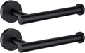 Kitsure Toilet Paper Holder Wall Mount - Sturdy Round Matte Black Toilet Paper Holder for Mega Roll, Premium 304 Stainless Steel Toilet Paper Roll Holder for Bathroom, Washroom, 2 Pack, Black