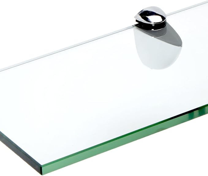Spancraft Glass P-4.75x30-Chrome Peacock Glass Shelf, Chrome, 4.75" x 30"