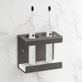 Electric Toothbrush Holder Wall Mounted, Toothbrush Stand with Diatomite Dish, Self Adhesive Storage Rack for Bathroom (Grey)