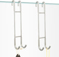 NINETREX Shower Door Hooks,Towel Hooks for Bathrooms Frameless Glass Door,Heavy Duty SUS 304 Stainless Steel Hook for Towels,Squeegee,Loofah,Shaver,Robe,2 Pack,Silver,10Inch