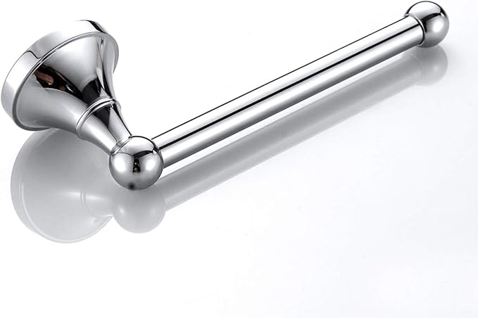 Flybath Toilet Paper Holder Without Cover Brass Bathroom Tissue Roll Bar Wall Mounted, 20 cm / 7.87 inches, Polished Chrome