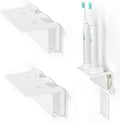 OAPRIRE Electric Toothbrush Holder for Bathroom, 2 Pack Acrylic Electric Toothbrush Holder Wall Mounted Come with Cable Organizer, Saving Space and Convenient Charging - White