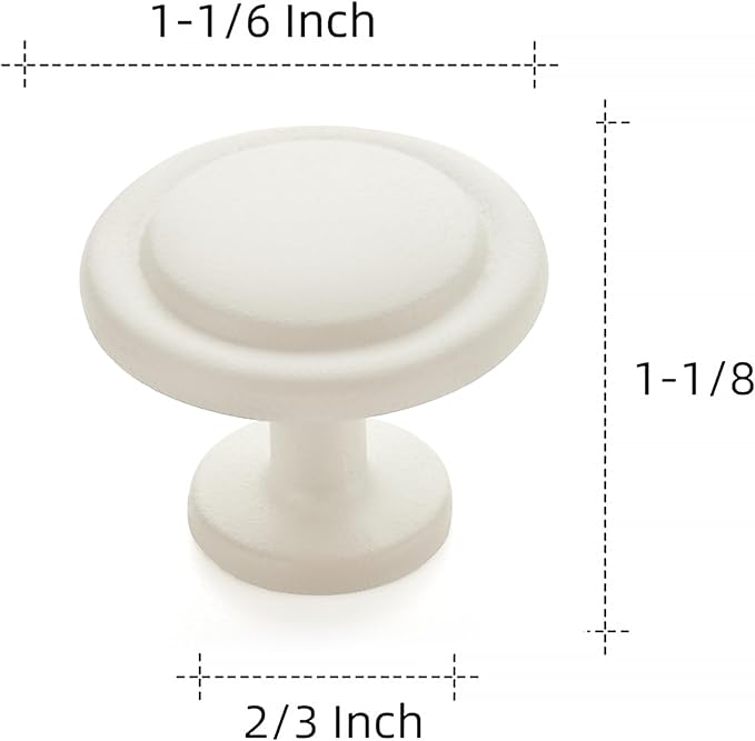 Ravinte 10 Pack 1-1/4 Inch Kitchen Cabinet Knobs White Frosted Zinc Pulls Door Handles for Dresser Drawers