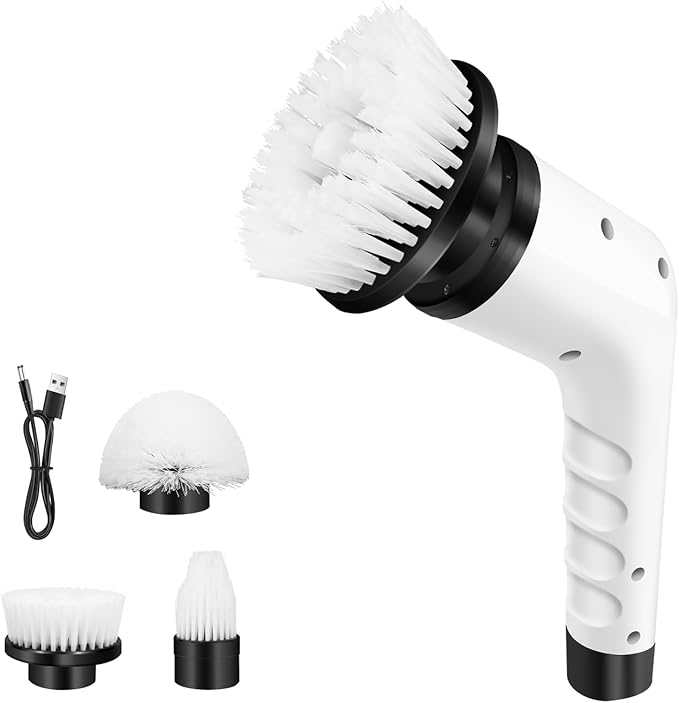 Electric Cordless Spin Scrubber Adjustable Cleaning Brush Powerful Turbo Scrub 3 in 1 Electric Spin Scrubber Turbo Scrub Cleaning Brush Cordless Chargeable