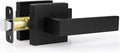Estmoon 1 Pack Passage Door Handle Matte Black Door Lever, Interior Door Knob Square Heavy Duty Non-Locking Handlesets Hall Closet Handle, Reversible for Right & Left Sided Doors