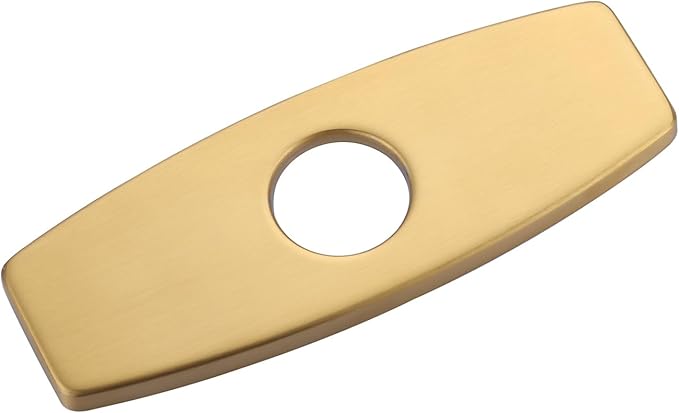6" Sink Faucet Hole Cover: Deck Plate for Bathroom Vanity Sink - Faucet Brushed Gold Escutcheon Plate Stainless Steel Outside Faucet Cover Cap Rectangle Mixer Tap