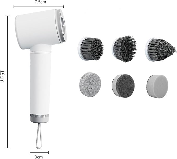 AVFORA Household Electric Cleaning Brush Rechargeable Power Spin Scrubber with Multifunctional Replacement Heads Kitchen Cleaning Brush for Cleaning Tub,Tile, Sink, Floor, Window