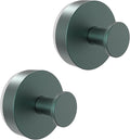 Vacuum Suction Cup Hooks for Shower 2 Pack, Heavy Duty Aluminum Alloy Towel Hooks for Bathroom Kitchen Glass Tile Mirror Wall No Drill Removable Robe Loofah Coat Suction Hooks Hanging-Green