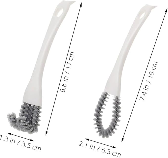 2pcs Kitchen Cleaning Brush Set – Multifunctional Crevice and Grout Cleaner Brushes with U-Shaped and Bent Design – Stiff Bristle Tools for Stove, BBQ Grill, Window Track,