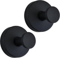 Suction Cup Hooks for Shower Heavy Duty Wreath Hangers for Front Door Waterproof Shower Hooks for Inside, No Drill Adhesive Towel Hooks for Bathroom, Kitchen, Glass Doors, Windows(2, Matte Black)