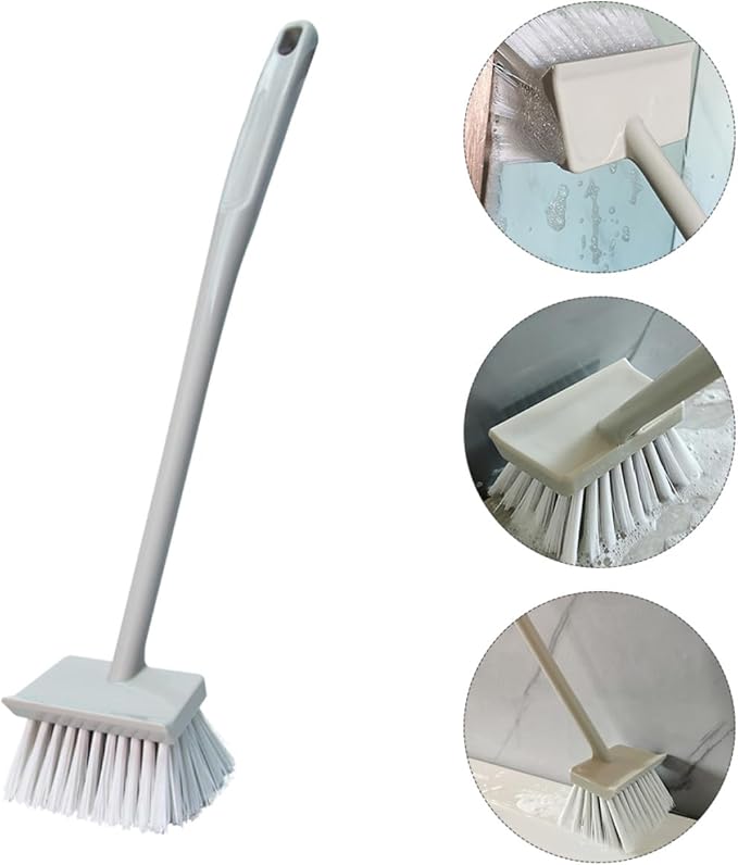 FRCOLOR Toilet Cleaning Brush with Long Handle Stiff Bristle Bathroom Scrub Brush for Floor Tile and Wall Cleaning for Home and Hotel Use