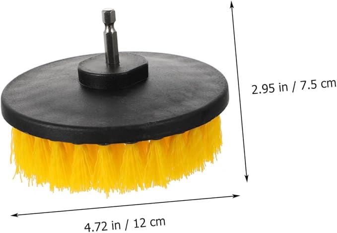 Electric Drill Brush Set 5-Inch Round Floor Cleaning Brush Heads Replacement for Kitchen Bathroom Grout Tile Portable Power Scrubber Attachment Tool for Home Cleaning