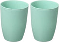 uxcell 2 Pcs Simple Toothbrush Cup, 3 x 3 x 4.1 Inch Bathroom Tumbler Reusable Plastic Cup Set for Storing Toothpaste Toothbrushes Combs Water Beverages, Light Green