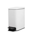 6 Liter 1.6 Gallon Small BathroomTrash Can with Soft Lid W5.9 in Slim Garbage Can with Inner Bucket Dust Bin Waste Bin Bathroom Garbage Can Pedal Powder Coated Metal White