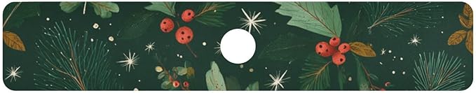 Christmas Green Berries Needles Kitchen Sink Splash Guard Faucet Mat Diatomite Absorbent Pad for Bathroom RV 30x5.4in 1PCS water