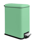 Bathroom Trash Can, 2.6 Gallon Small Trash Can with Lid and Step Pedal, Stainless Steel Wastebasket with Slim Design, Mini Garbage Can for Bathroom, Toilet, Office, Bedroom, Green