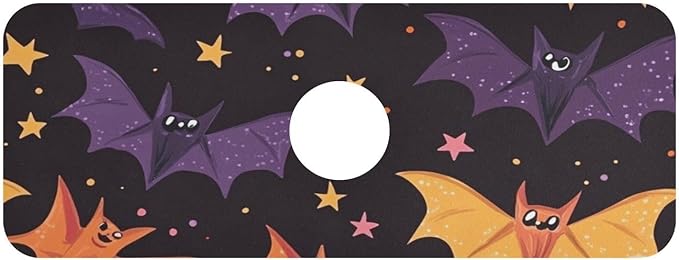 Colored Halloween Bats and Stars Kitchen Sink Splash Guard Faucet Mat Diatomite Absorbent Pad for Bathroom RV 30x5.4in 1PCS water
