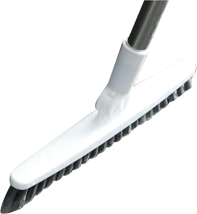 Long Handle Crevice Brush Floor Tile Grout Brush Corner with Sturdy Plastic for Bathroom Kitchen Toilet (White 88.5cm)