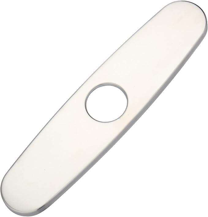 Faucet Deck Plate Brushed Nickel 10 Inch for Bathroom or Kitchen Sink Faucet, Single Hole Faucet Hole Cover,Faucet Sink Escutcheon Plate Stainless Steel