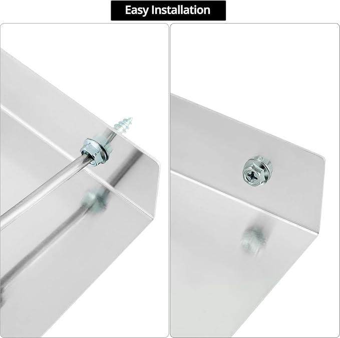 QWORK 304 Stainless Steel Splash Guard Set, Rustproof, Wear-Resistant, Quick Installation, Rounded Design for Safety