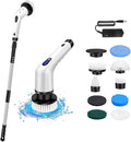 Electric Spin Scrubber Cordless Rechargeable Floor Scrubber, Power Cleaning Brush Scrubber for Home Bathroom Shower Bathtub Glass Car with 9 Replaceable Brush Heads & Detachable Handle
