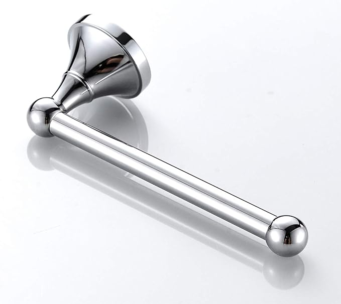 Flybath Toilet Paper Holder Without Cover Brass Bathroom Tissue Roll Bar Wall Mounted, 20 cm / 7.87 inches, Polished Chrome