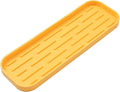 Silicone Kitchen Sink Organizer Tray for Multiple Usage,Easy Clean,Eco-Friendly Sponges Holder for Kitchen Bathroom Counter or Sink,Dish Soap Dispenser,Scrubber,Bottle,Cup Yellow 12" x 4”